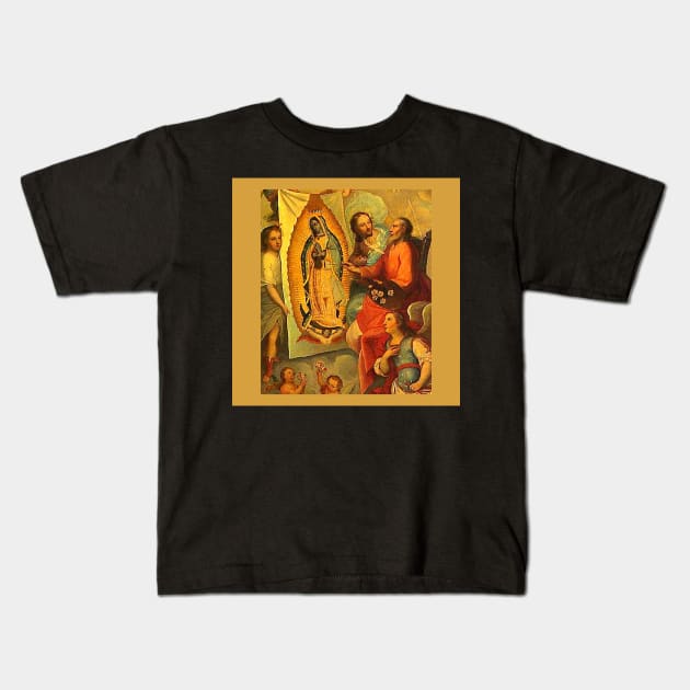 Our Lady of Guadalupe Virgin Mary Mexico Jesus & God the Father Kids T-Shirt by hispanicworld